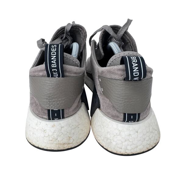 adidas Boost Running Shoes Men's 8.5 Gray Suede Athletic‎ Lace Up Low Top 675001 - Picture 3 of 11